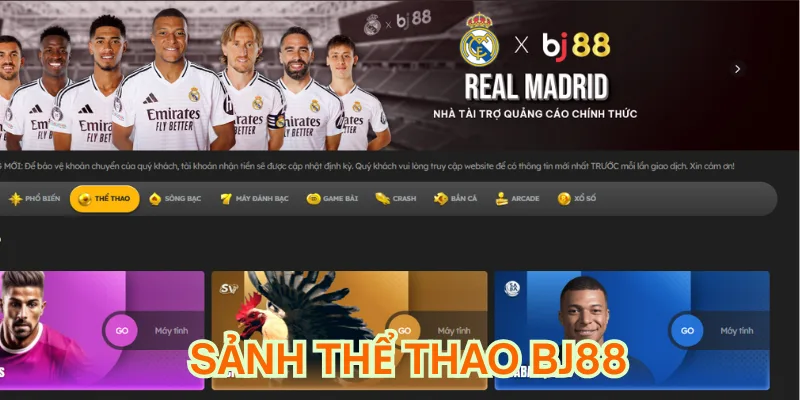 Giới thiệu về sảnh thể thao BJ88
